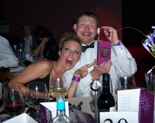 A rather drunk me at award ceremony - yes, I was that suprised!